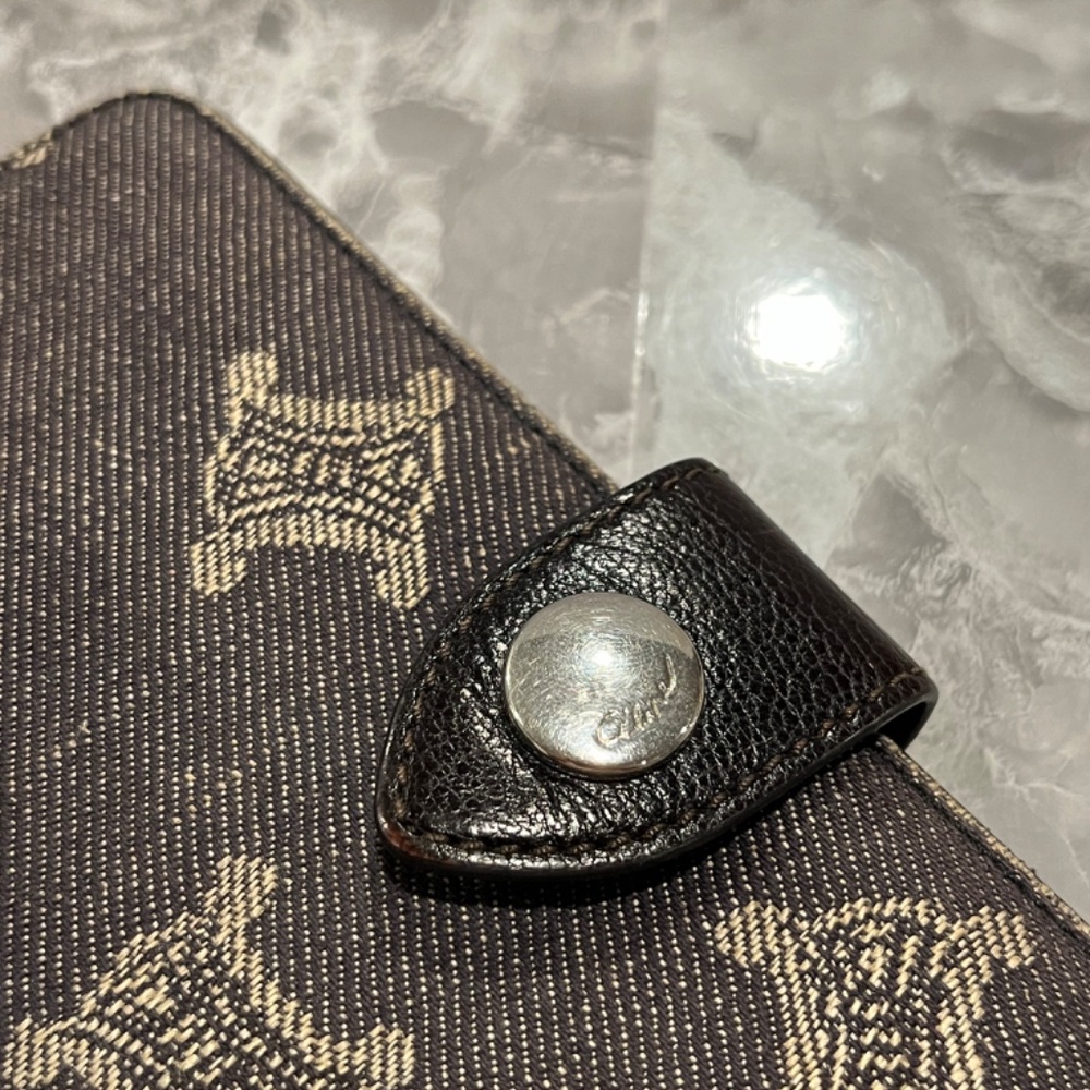 Celine logo gray denim long wallet - Picture 9 of 11